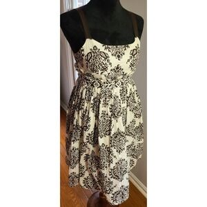 Patrick Robinson Jrs for Target Brown White Geo Damask Dress Sundress Babydoll